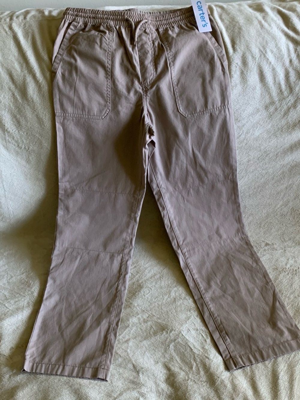 Carter's boy’s Elastic-Waist Chinos in Light Brown